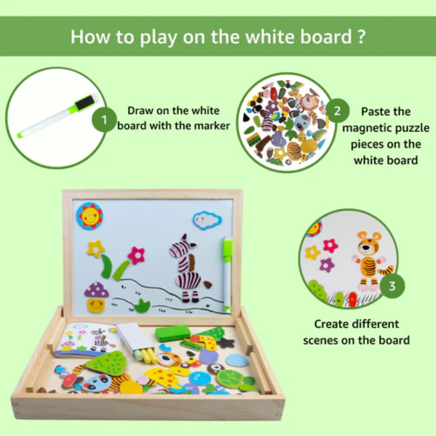 Magnetic Wooden Puzzle Board