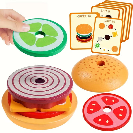 Wooden Burger Sorting & Stacking