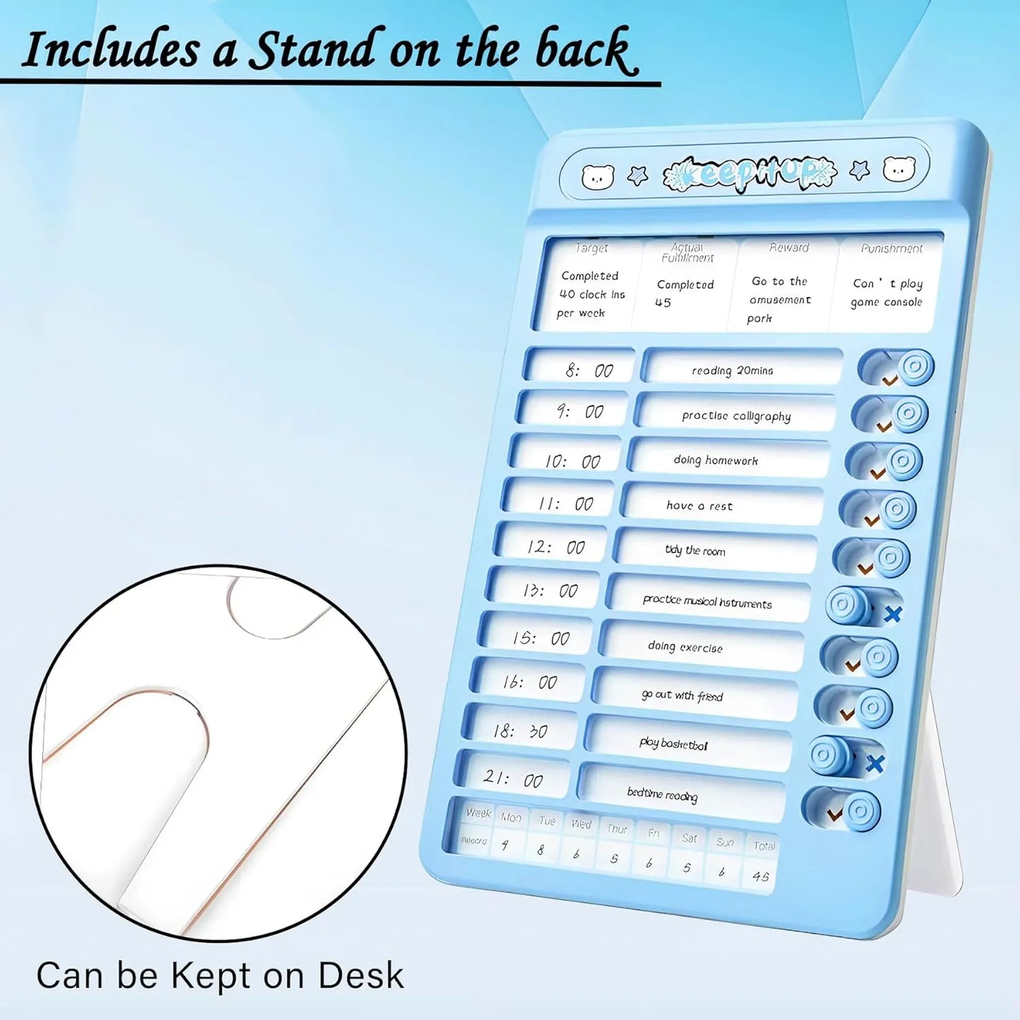 Reusable Detachable Habit Tracker & Motivation Checklist