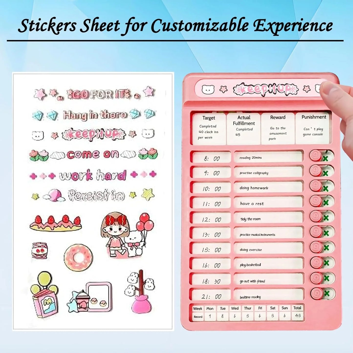 Reusable Detachable Habit Tracker & Motivation Checklist
