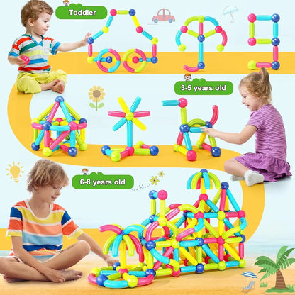 Magnetic Stick, Balls & Rods Building Set – STEM Learning Toy for Kids