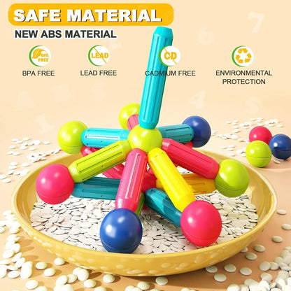 Magnetic Stick, Balls & Rods Building Set – STEM Learning Toy for Kids