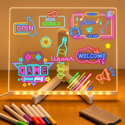 LED Acrylic Message Board with Neon Glow