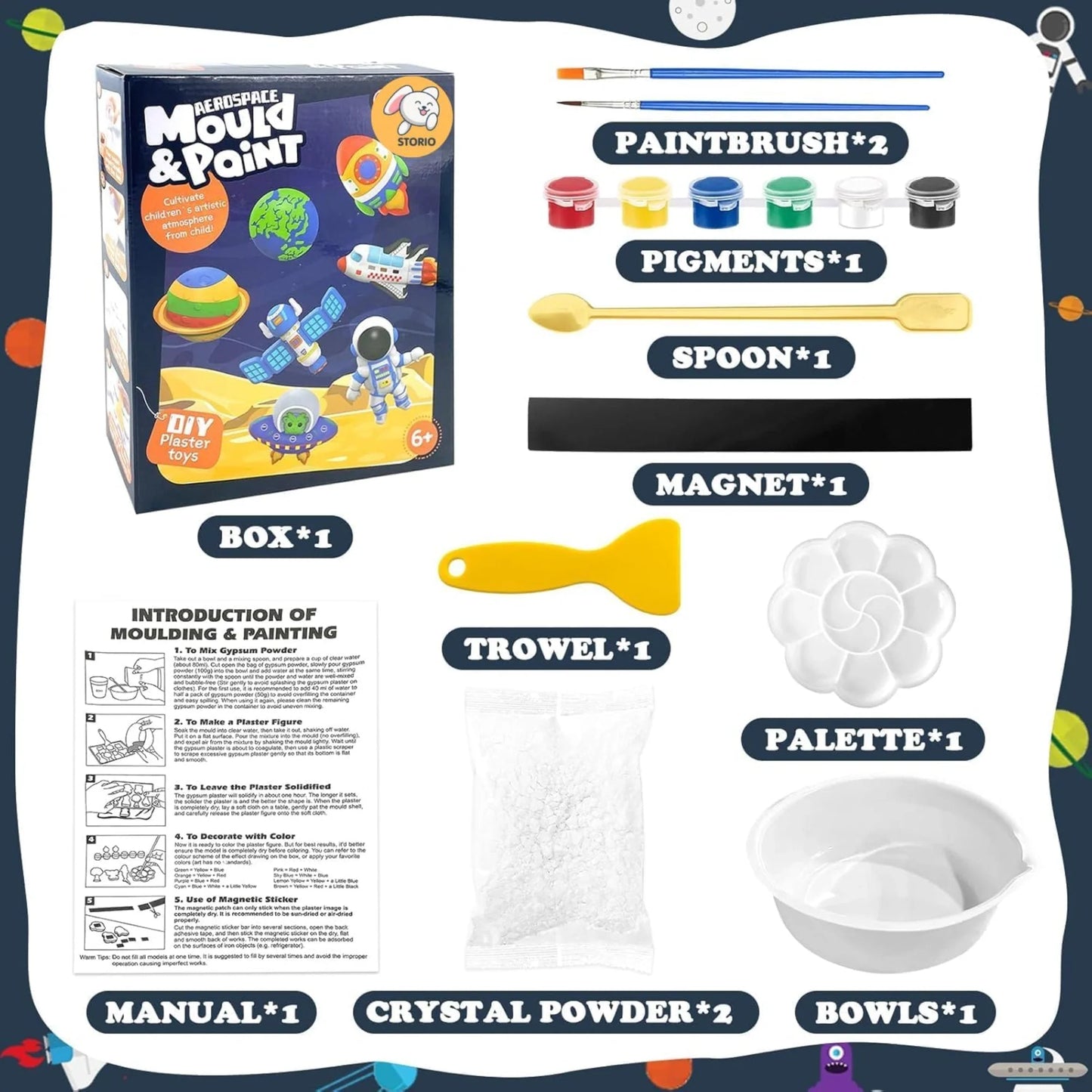 DIY Space Mould & Paint Kit for Kids