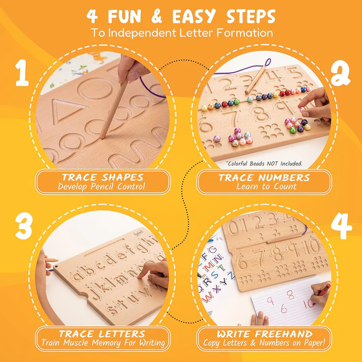 Number & Letter Tracing Boards for Kids Ages 3-5