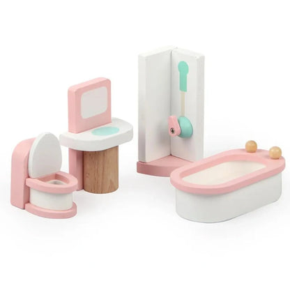 Mini Wooden Dollhouse Furniture Set